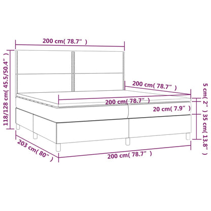 Boxspring met matras stof zwart 200x200 cm