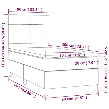 Boxspring met matras stof zwart 80x200 cm