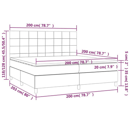 Boxspring met matras stof zwart 200x200 cm