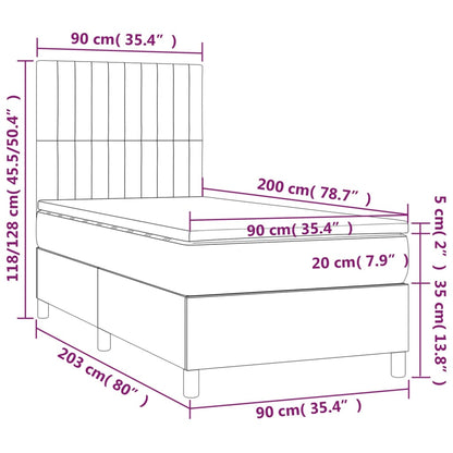 Boxspring met matras stof zwart 90x200 cm