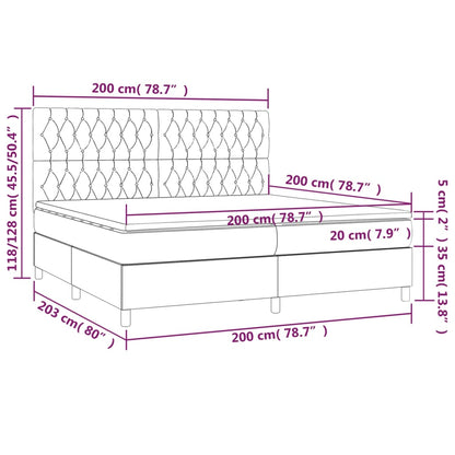 Boxspring met matras stof zwart 200x200 cm