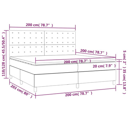 Boxspring met matras stof zwart 200x200 cm