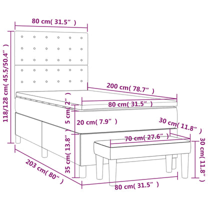 Boxspring met matras stof zwart 80x200 cm