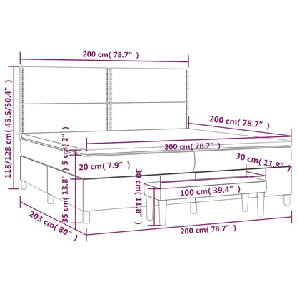 Boxspring met matras stof zwart 200x200 cm