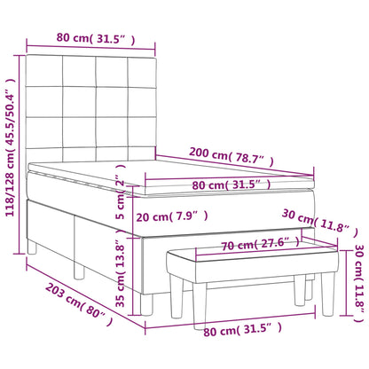 Boxspring met matras stof zwart 80x200 cm