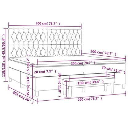 Boxspring met matras stof zwart 200x200 cm