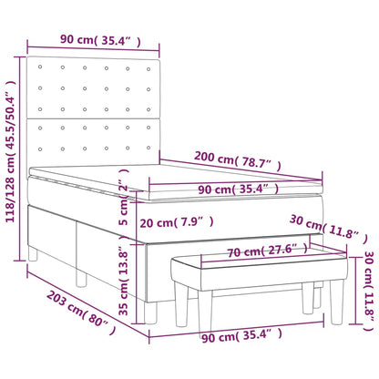 Boxspring met matras stof zwart 90x200 cm