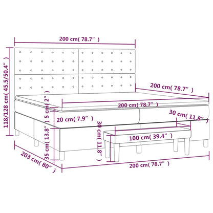 Boxspring met matras stof zwart 200x200 cm