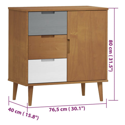 Dressoir MOLDE 76,5x40x80 cm massief grenenhout bruin