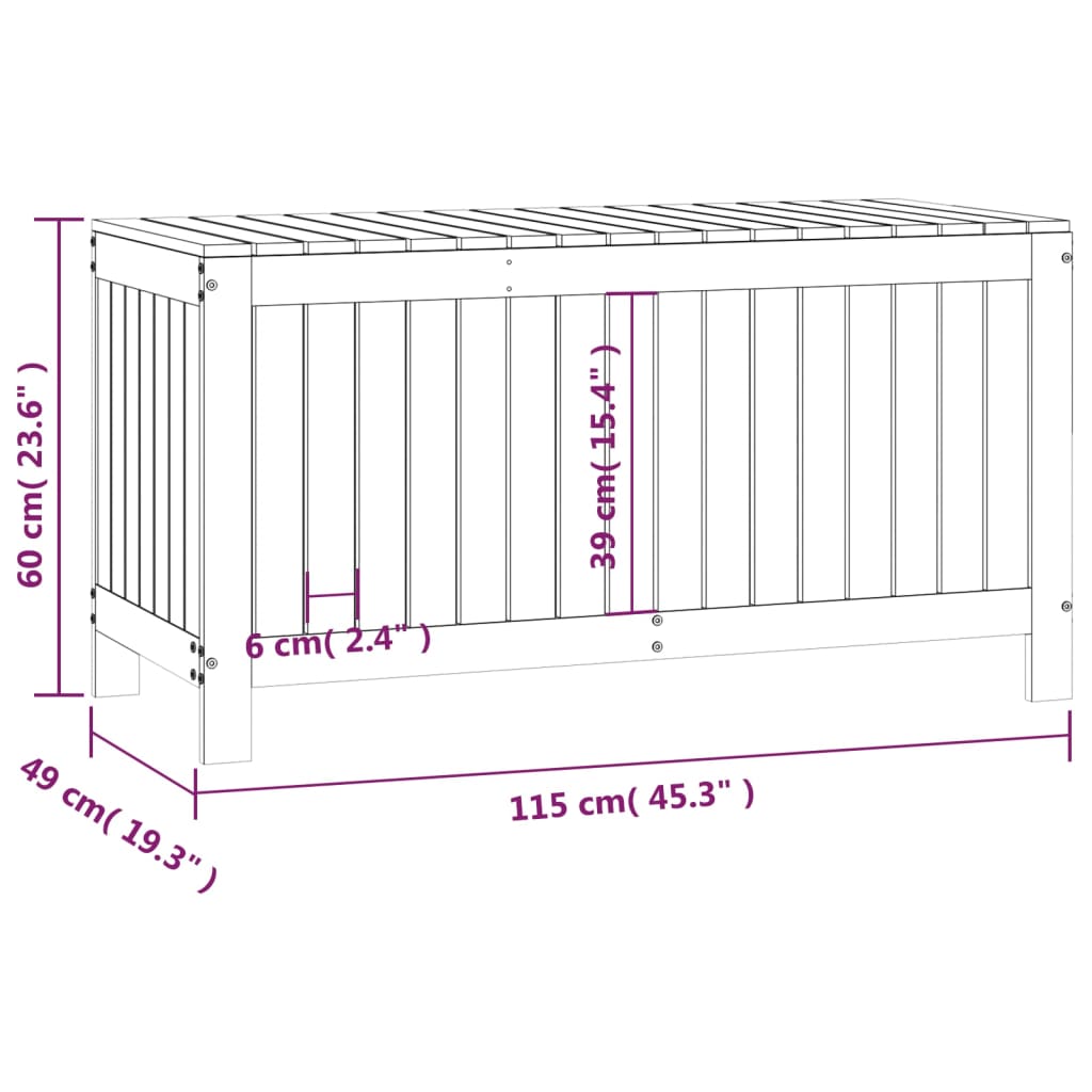 Tuinbox 115x49x60 cm massief grenenhout