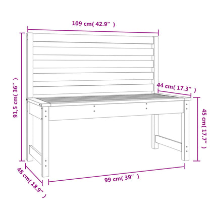 Tuinbank 109 cm massief grenenhout wit