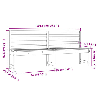 Tuinbank 201,5 cm massief grenenhout honingbruin