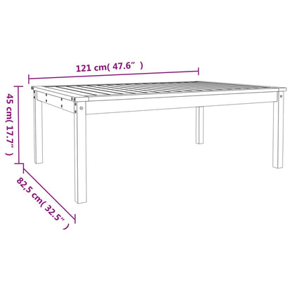 Tuintafel 121x82,5x45 cm massief grenenhout grijs