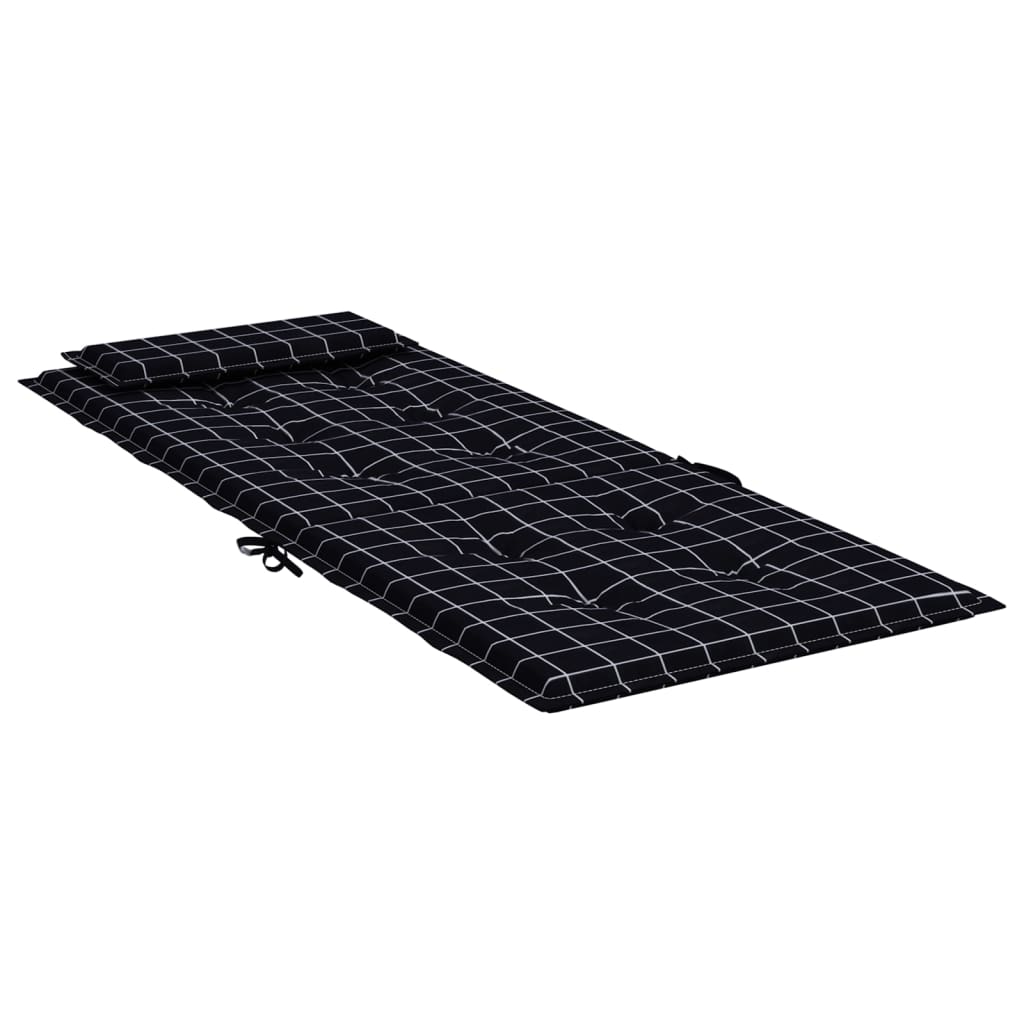 Stoelkussens 6 st hoge rug ruitpatroon oxford stof zwart