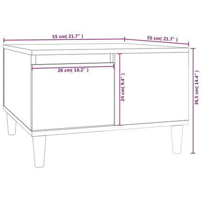 Salontafel 55x55x36,5 cm bewerkt hout betongrijs