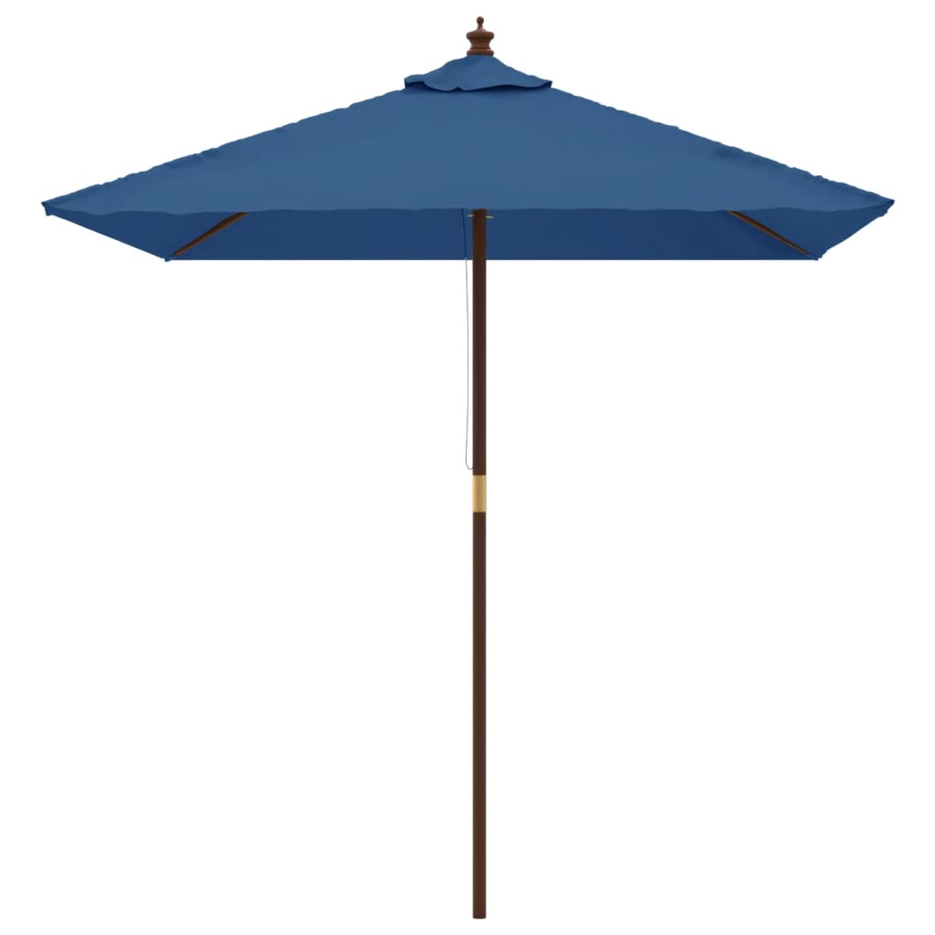 Parasol met houten paal 198x198x231 cm azuurblauw