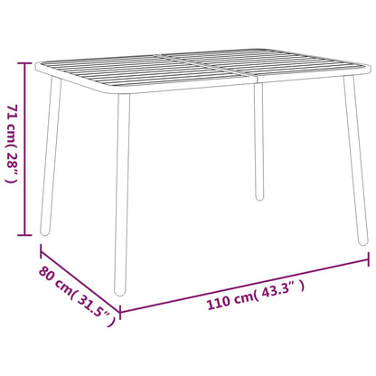 Tuintafel 110x80x71 cm staal antracietkleurig