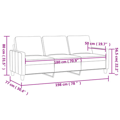 Driezitsbank 180 cm stof bruin