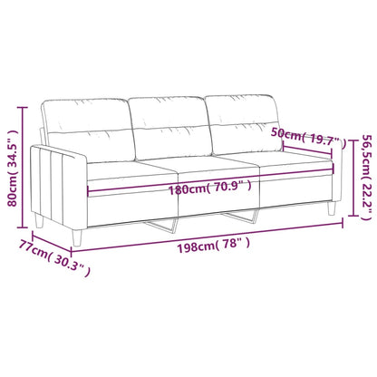 Driezitsbank 180 cm stof bruin