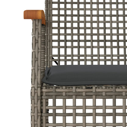 5-delige Tuinset met kussens poly rattan grijs