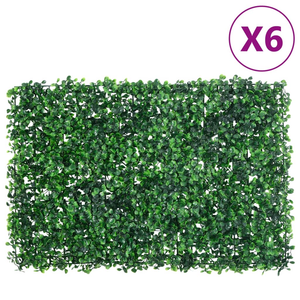  vidaXL Hek met kunstheester 6 st 40x60 cm groen