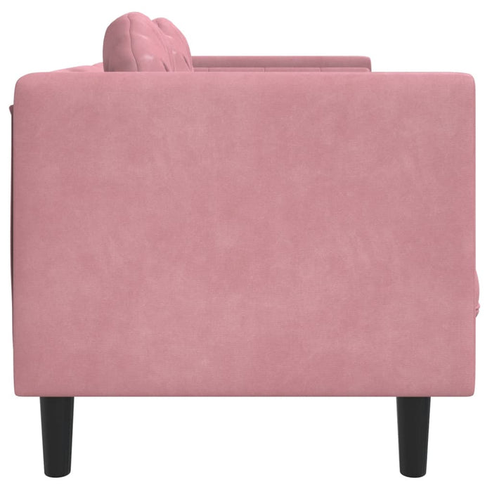 Bank met kussens 3-zits fluweel roze