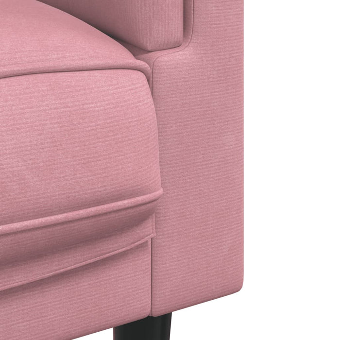 Bank met kussens 3-zits fluweel roze