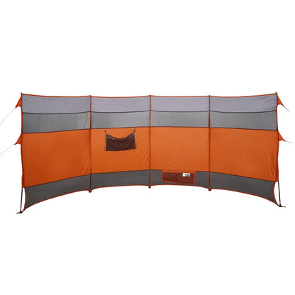 Windscherm camping waterdicht 366x152x152 cm grijs en oranje