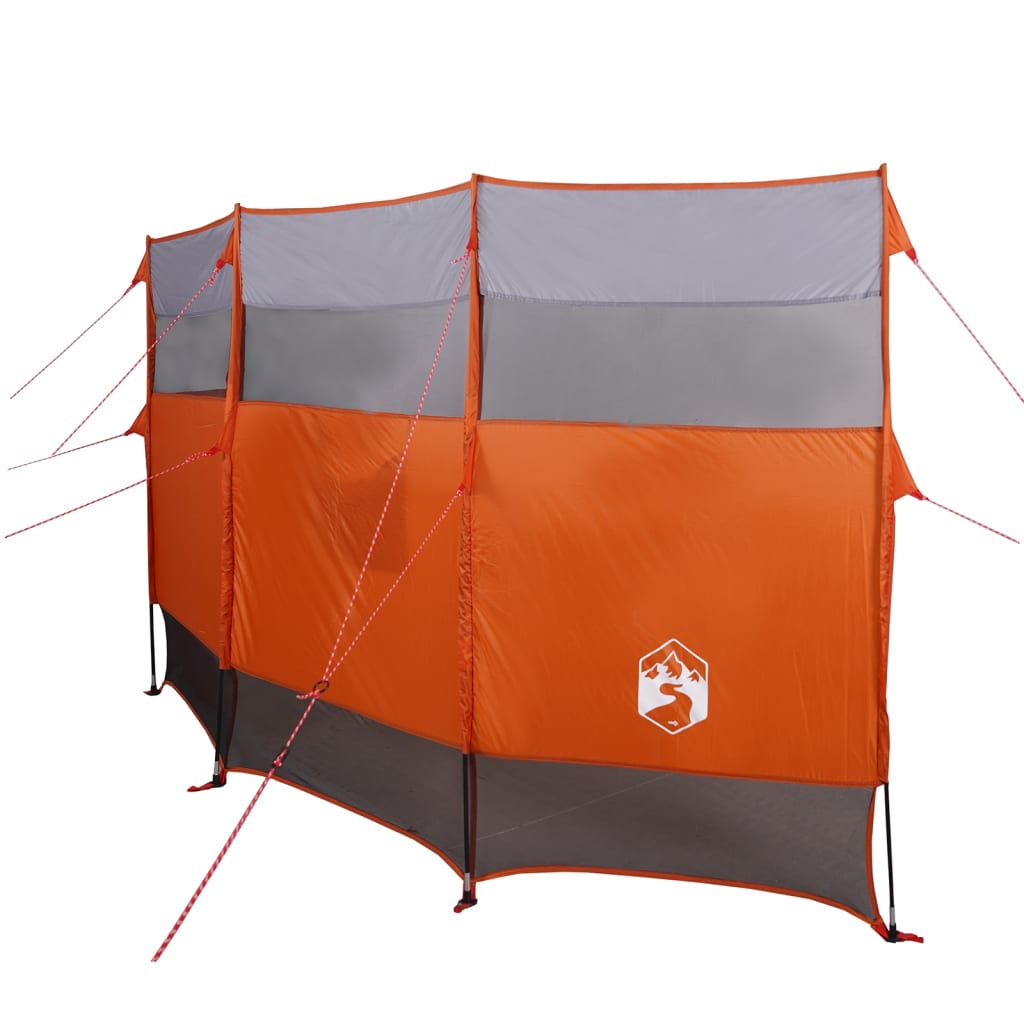 Windscherm camping waterdicht 366x152x152 cm grijs en oranje