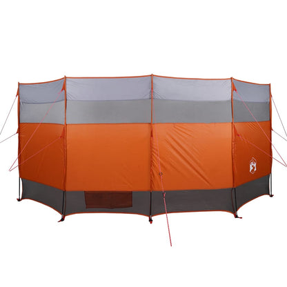 Windscherm camping waterdicht 366x152x152 cm grijs en oranje