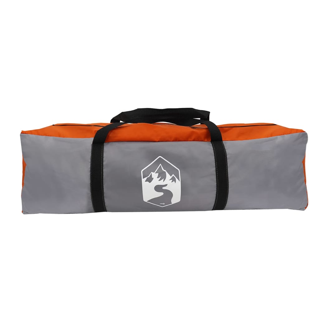 Windscherm camping waterdicht 366x152x152 cm grijs en oranje