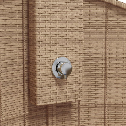 Buitendouche 100x100x241,5 cm poly rattan en acaciahout beige