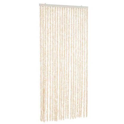 Vliegengordijn 100x230 cm chenille beige en wit