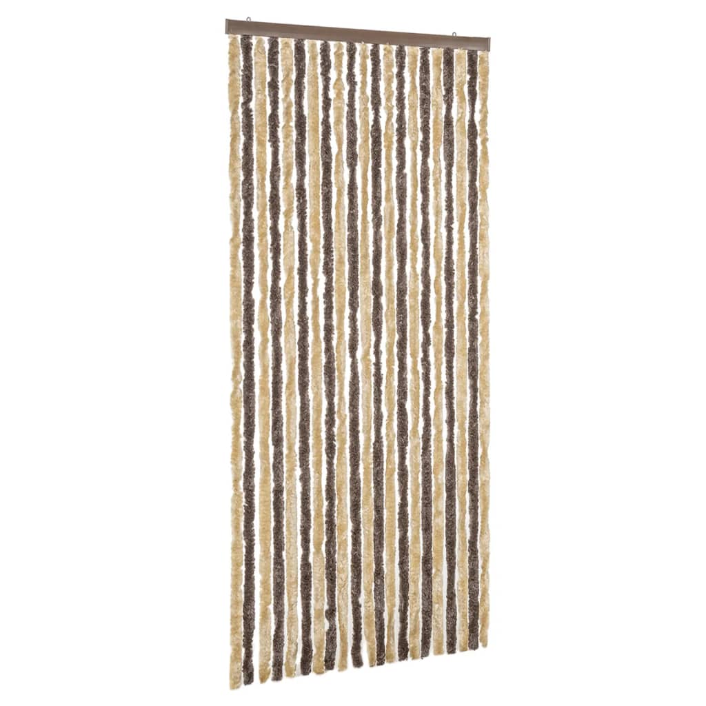 Vliegengordijn 100x230 cm chenille donkerbruin en beige