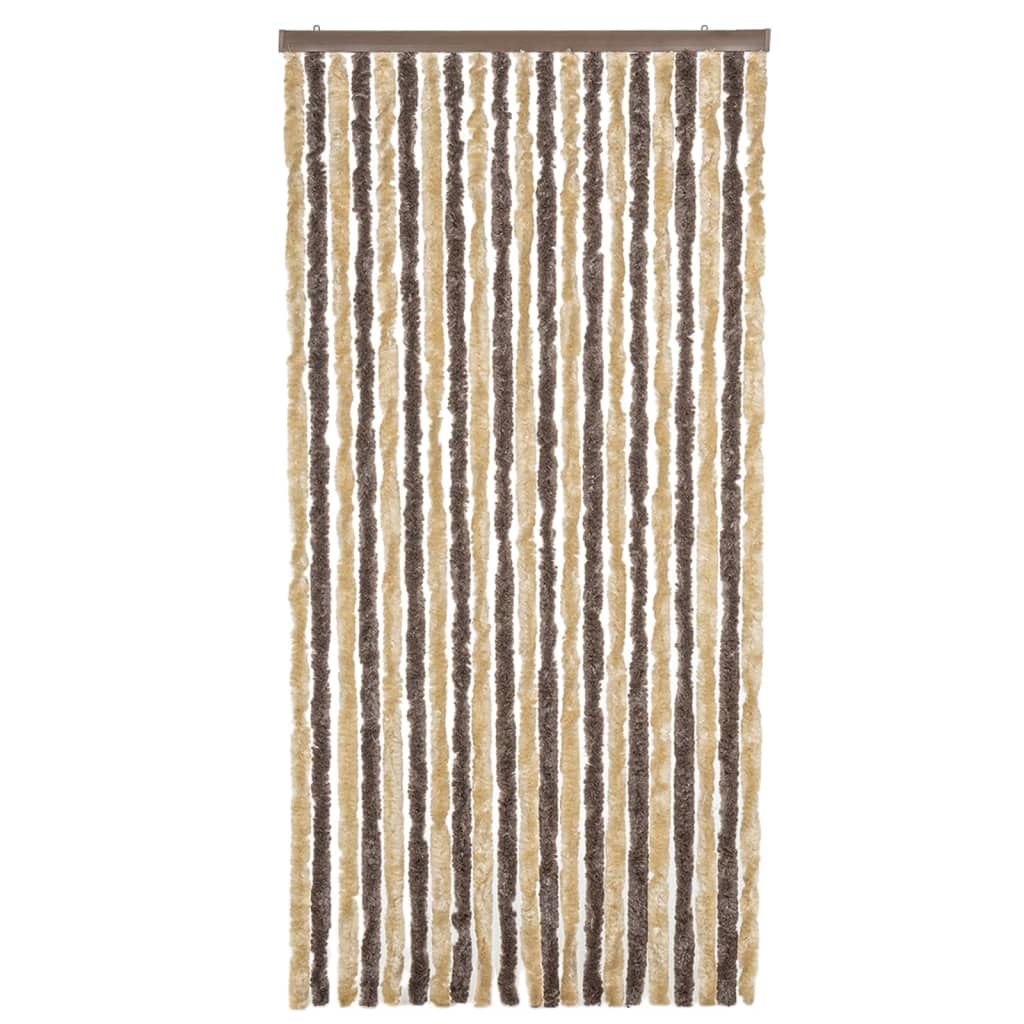 Vliegengordijn 100x230 cm chenille donkerbruin en beige