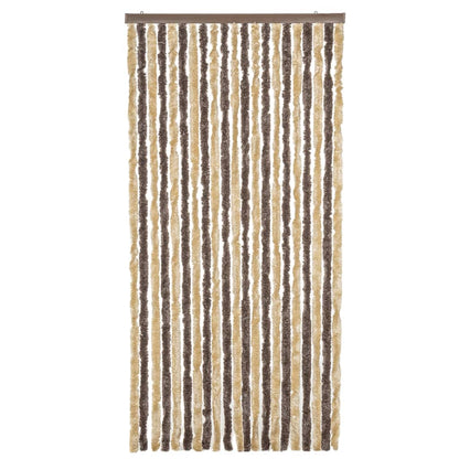 Vliegengordijn 100x230 cm chenille donkerbruin en beige