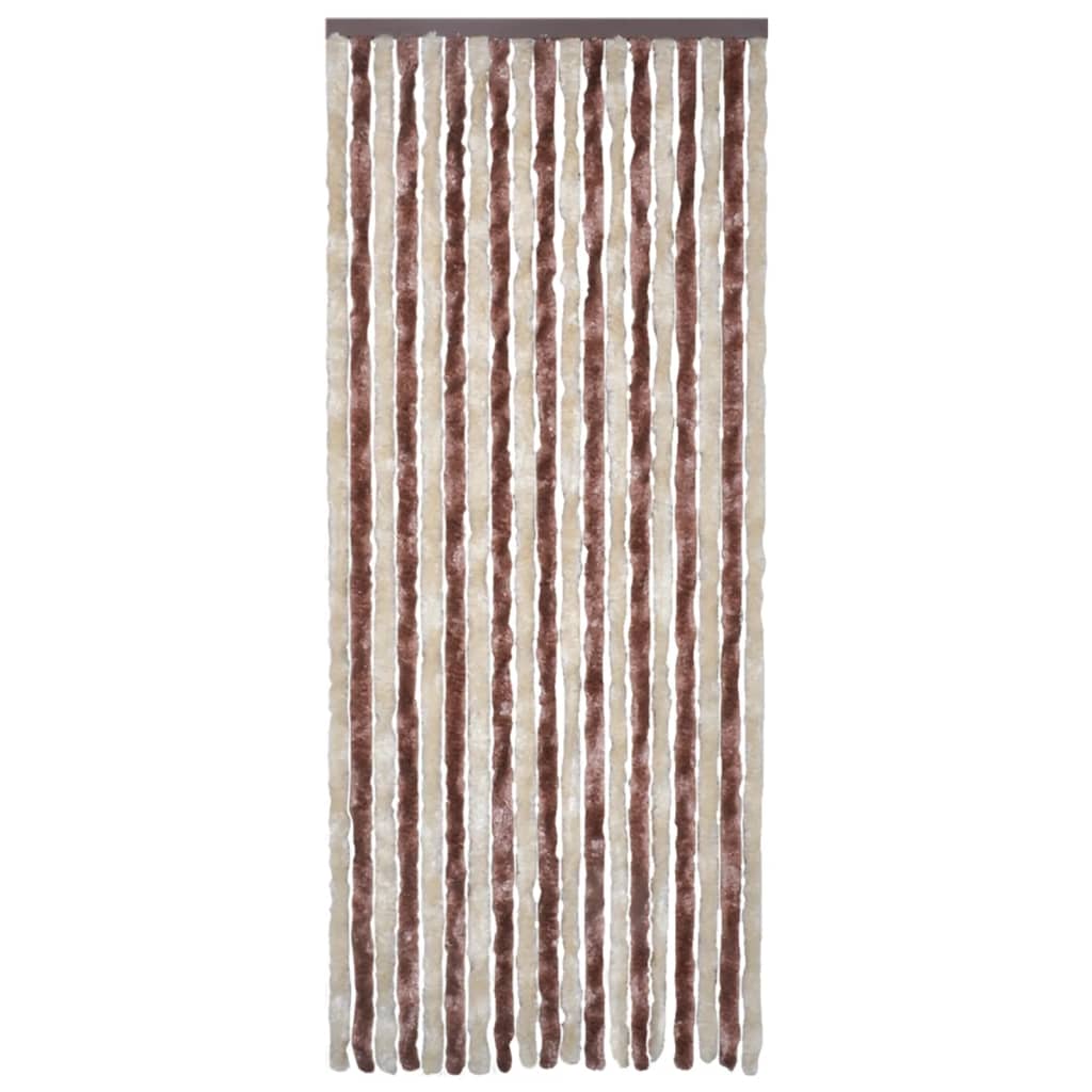 Vliegengordijn 100x230 cm chenille beige en lichtbruin