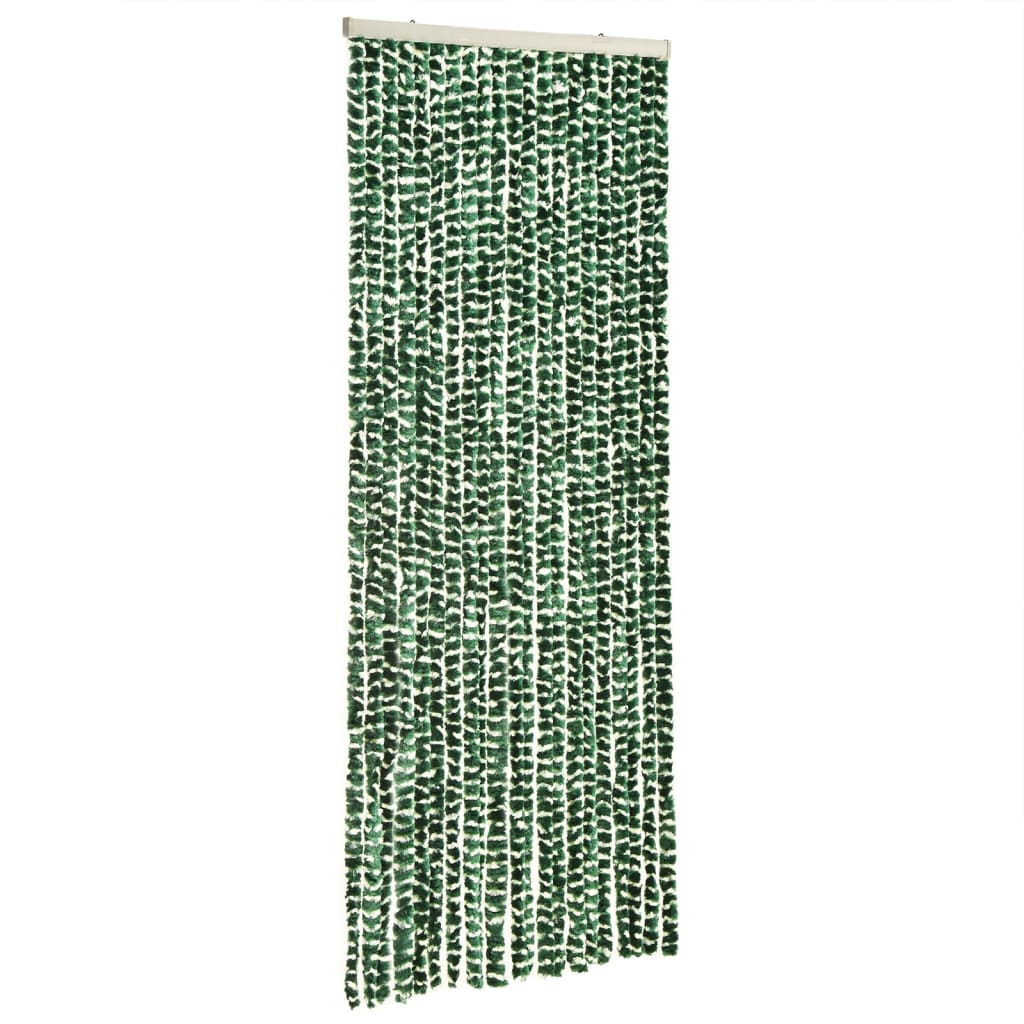 Vliegengordijn 100x230 cm chenille groen en wit