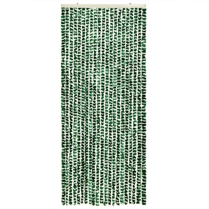 Vliegengordijn 100x230 cm chenille groen en wit