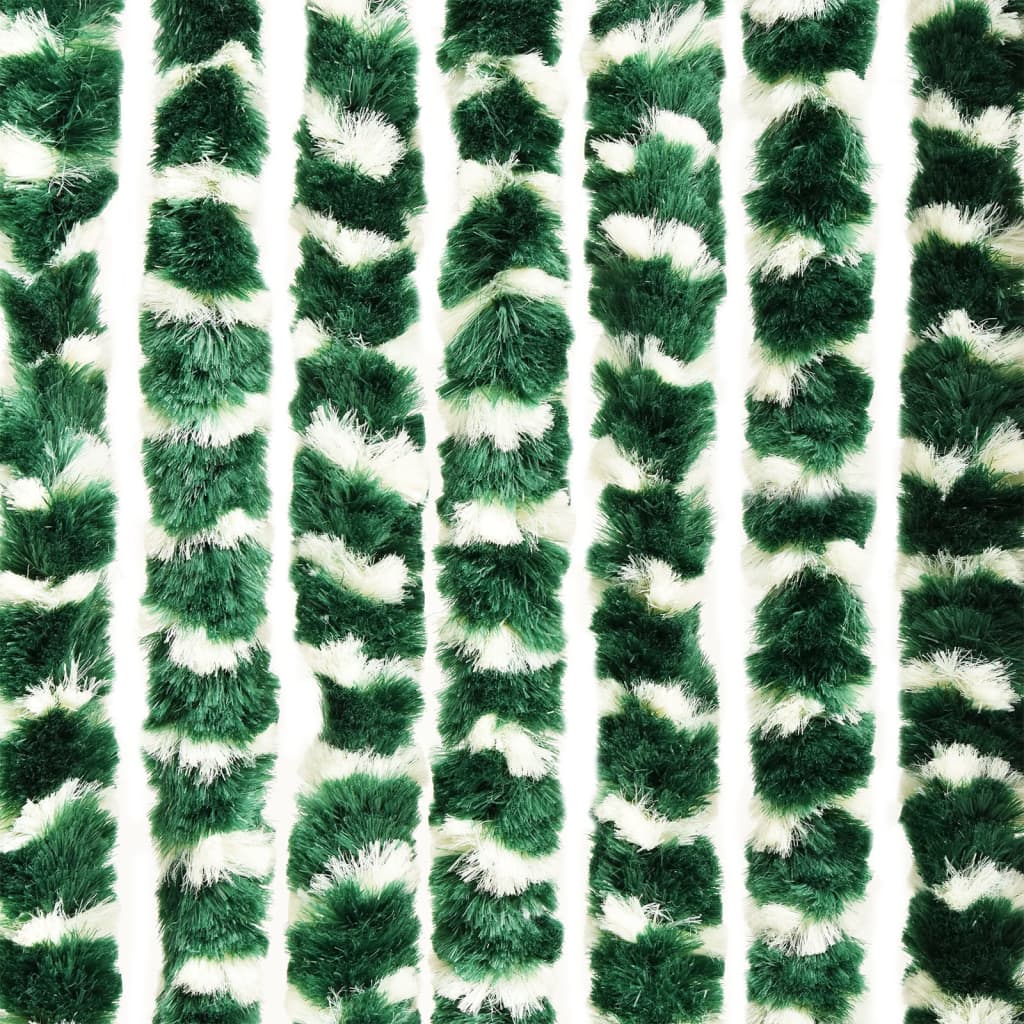 Vliegengordijn 100x230 cm chenille groen en wit