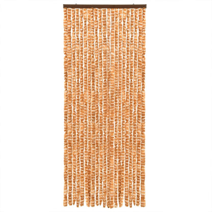 Vliegengordijn 100x230 cm chenille okerkleurig en wit