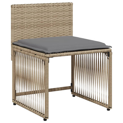 7-delige Tuinset met kussens poly rattan beige