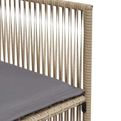 7-delige Tuinset met kussens poly rattan beige