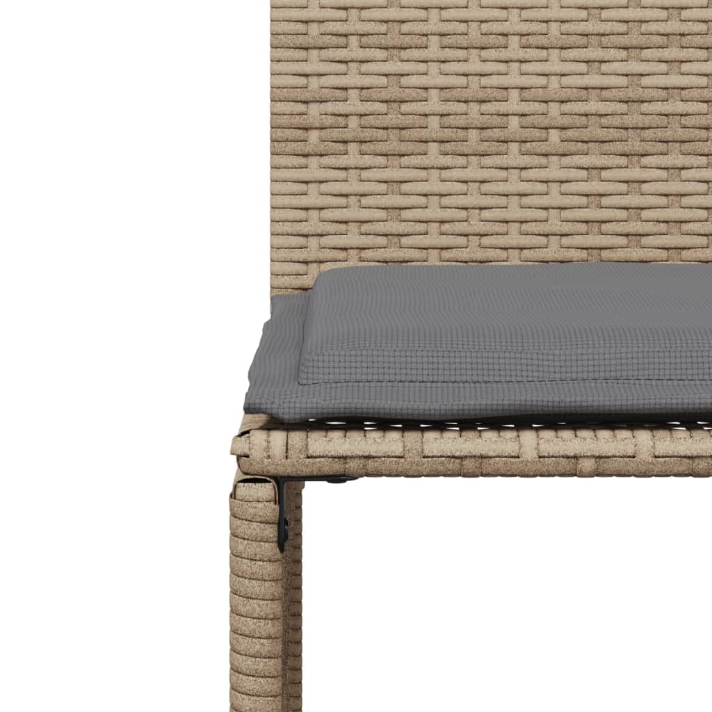 7-delige Tuinset met kussens poly rattan beige