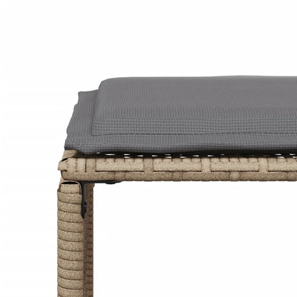 7-delige Tuinset met kussens poly rattan beige