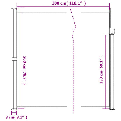 Windscherm uittrekbaar 200x300 cm antracietkleurig