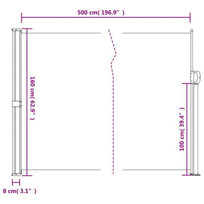 Windscherm uittrekbaar 160x500 cm antracietkleurig