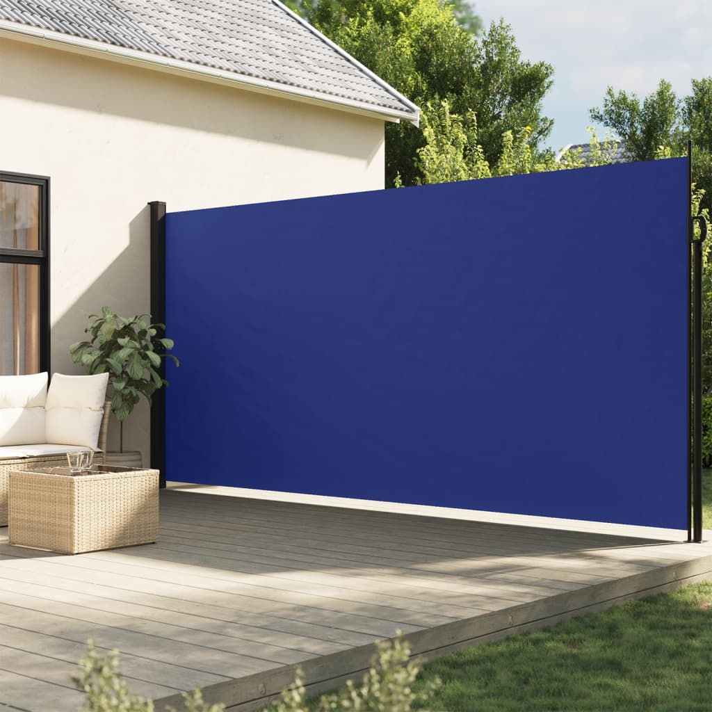 Windscherm uittrekbaar 200x600 cm blauw