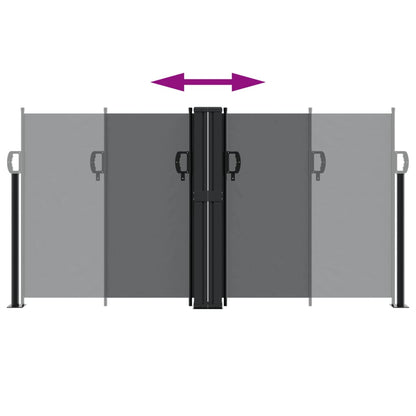Windscherm uittrekbaar 120x1000 cm zwart