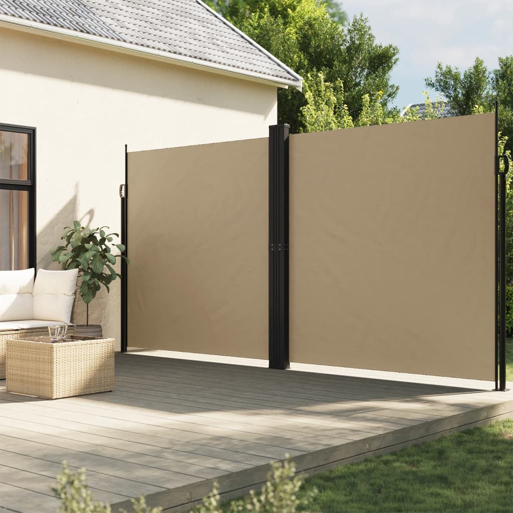 Windscherm uittrekbaar 200x1000 cm beige